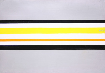 Kép zöld sávval Painting with green bar 96,5x67,5 vegyes, farost,2009